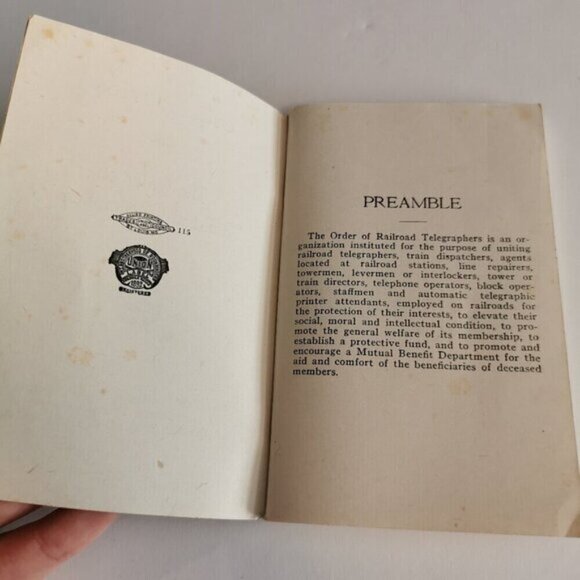1927 Constitution Railroad Telegraphers Booklet Railway Workers St Louis MO - Picture 6 of 11
